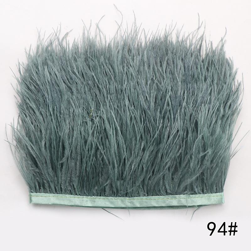 2M Ostrich Feather Cloth Edge 8-10 Cm Cuffs Clothing Skirt Decorative Accessories Color Ostrich Feather Cloth With Feathers