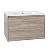 Bathroom Sink Cabinet with Drawer Modern Natural White Wood Grain Heavy Duty Lavatory Wall Mount Wash Basin Vanity Cabinet