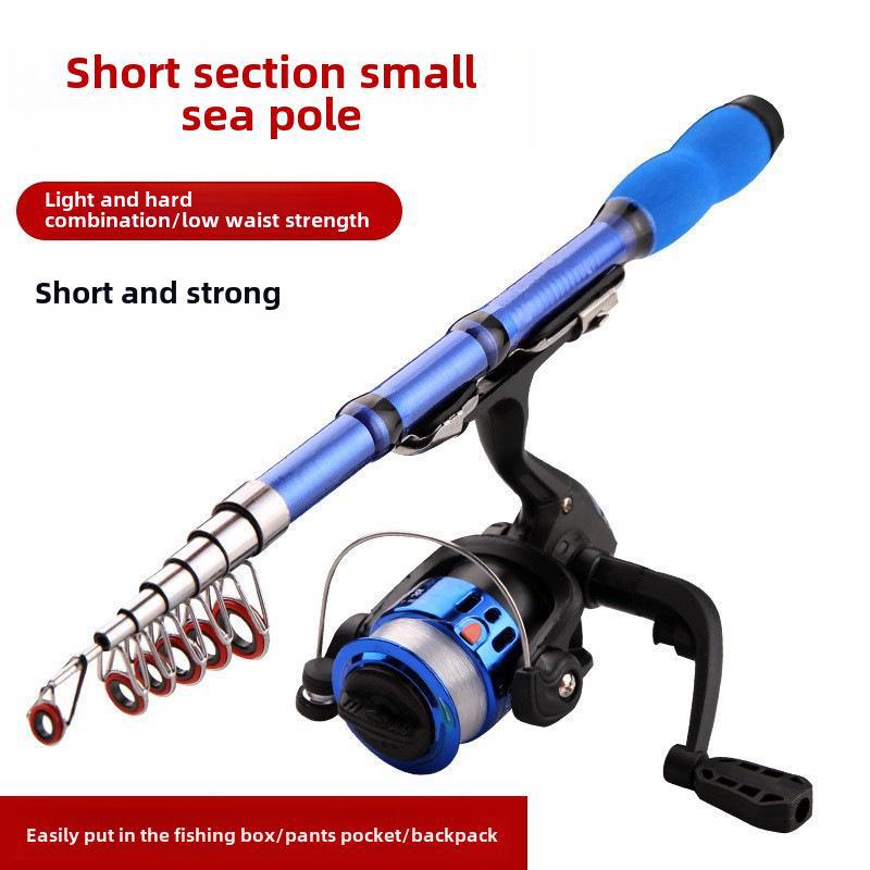 

Набор ультракоротких мини-удочек - 2,3 м и 2,1 м Карманные рыболовные снасти Clip + reel set, 1.2 meters синий
