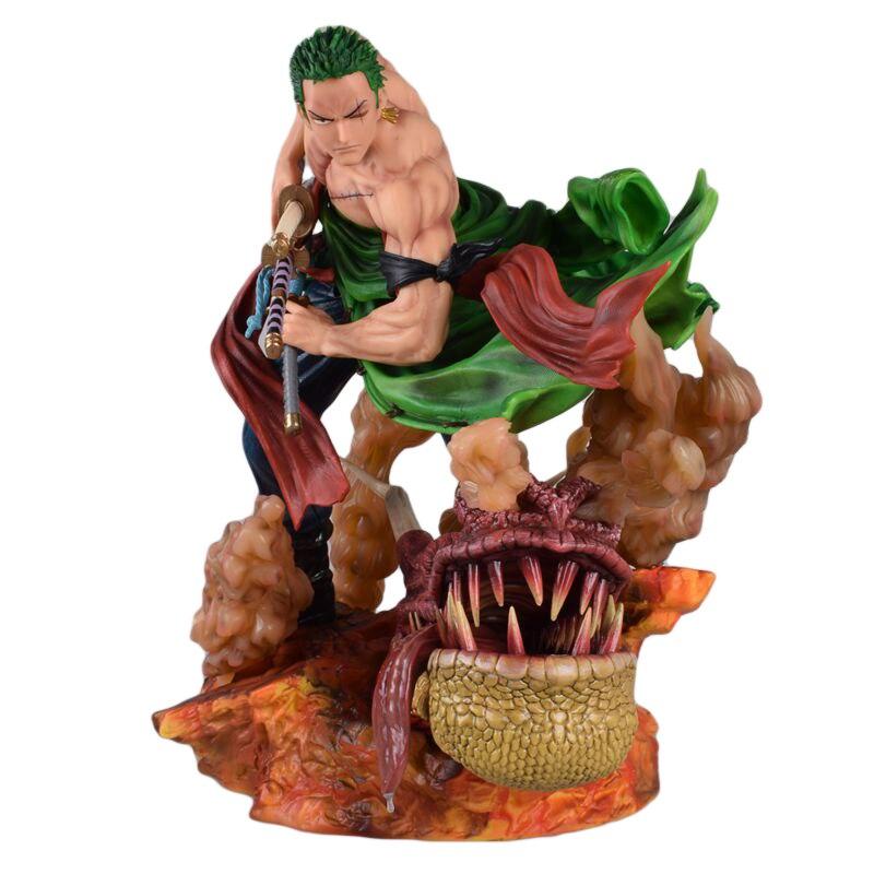 One Piece Action Figure Ls Exquisite Quality Gk Roronoa Zoro Battle 40cm Anime Model Collection Toy Figma Ko Desktop Decoration