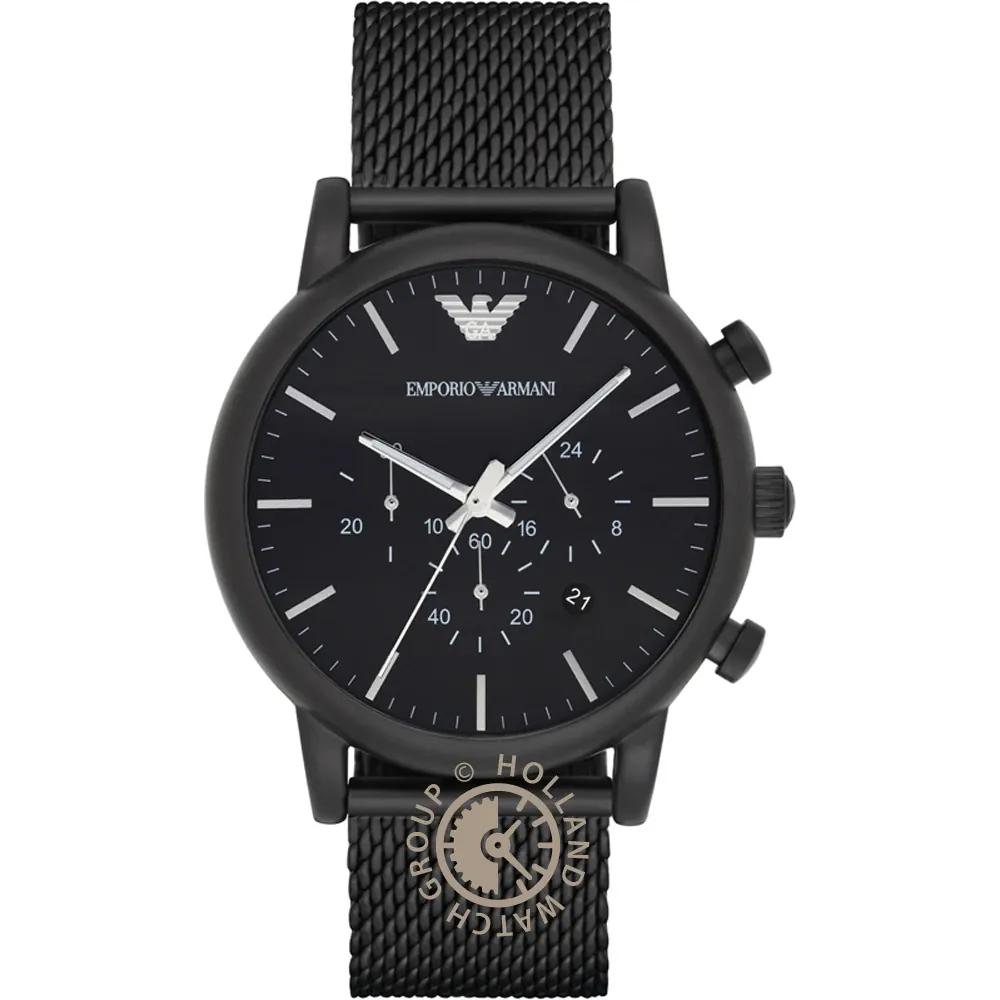 

Emporio Armani Luigi XLarge Black Stainless Steel Milanese Men s Quartz Chronograph AR1968 чёрный