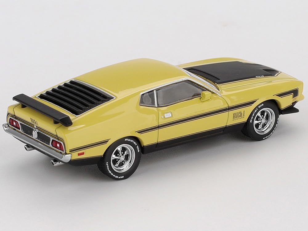 Sunrich MINI GT Ford Mustang Mach 1 1971 Grabber Yellow Blister Packaging Finished Model 1/64 (Left-Hand Drive) MGT01139-BL