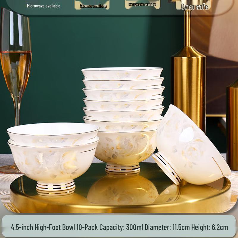 Керамический набор мисок в европейском стиле, ручная позолота, Цзиндэчжэнь