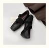One pedal French retro square head shallow mouth single shoes evening shoes ballet shoes with skirt Mary Jane shoes