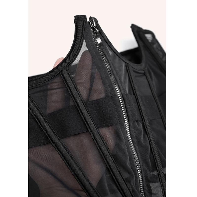 CINOON Schwarze Body-Shapewear für Damen, Gothic-Kleidung, Unterbrust-Taillenmieder, Trainer, Spitze, elastisch, sexy Fishbone-Korsetts und Bustier