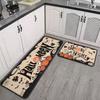 Halloween Kitchen Mat Set Happy Halloween Pumpkin Bat Spider Skull Non Slip Runner Entryway Floor Spooky Decor Washable