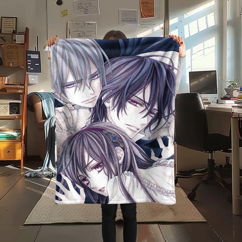 1PC Vampire Knight Print Flannel Blanket, High quality Comfortable for All Seasons, Home Decor, Warmth and Comfort, Perfect for Christmas Gifts235