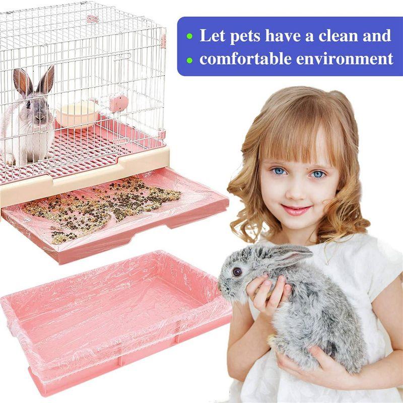 M-Modern-50Piece Disposable Cage Liner Clear Plastic Bunny Cage Liner For Bunny Guinea