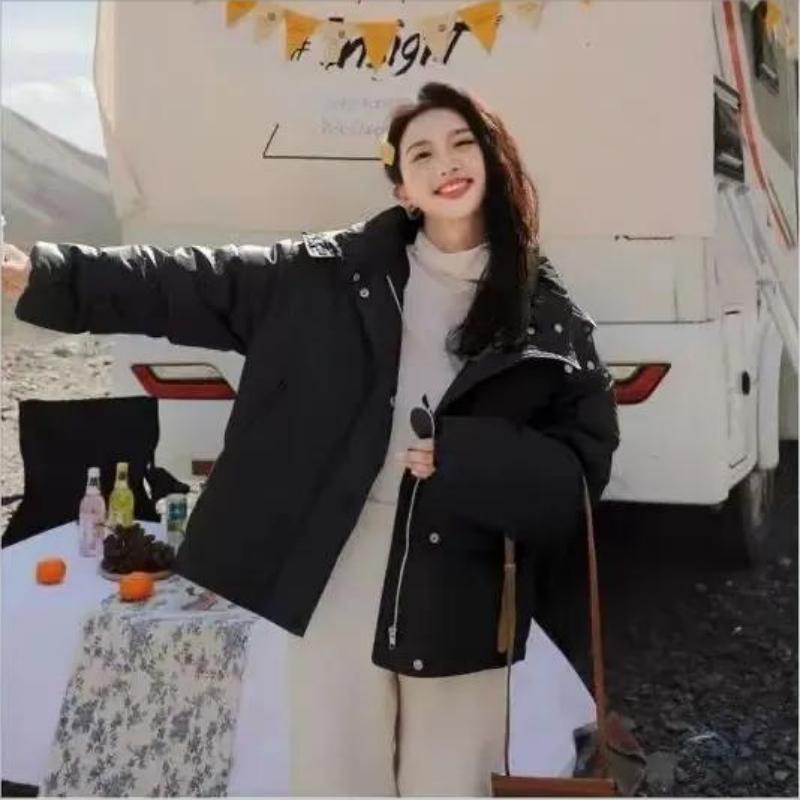 2024 New Winter Coat Women Hooded Down Cotton Jacket Padded Short Parkas Overcoat Thick Warm Puffer Coats Outerwear Female