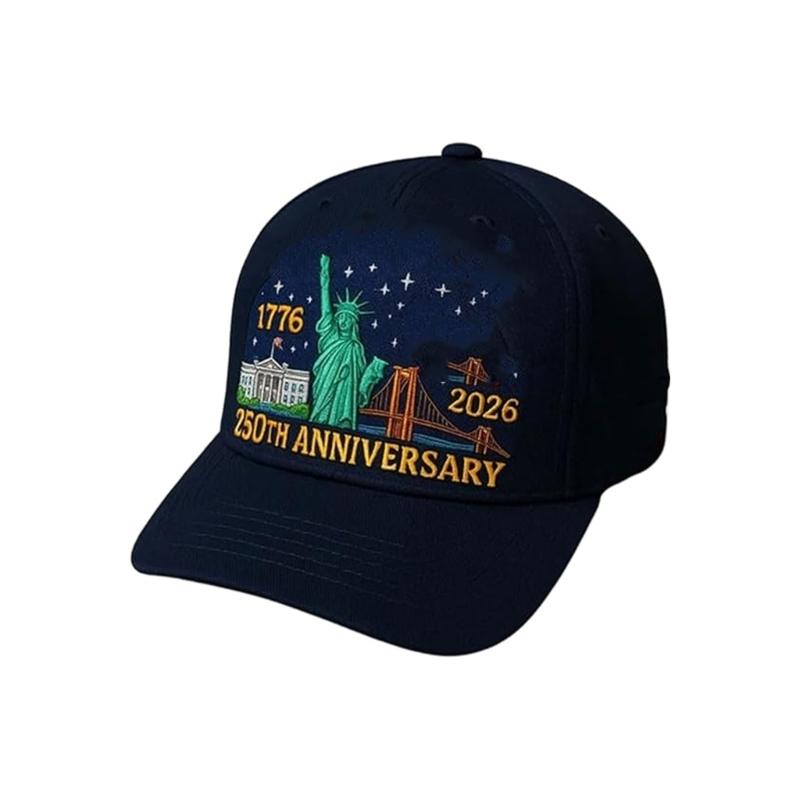

Durable Adjustable Baseball Hat Sun Hat Commemorative 250 Years US History Foldable Travel Accessory 1