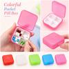 Portable 4 Compartment Plastic Pill Organizer Box with Secure Snap Lid for Travel and Daily Use Medication Storage