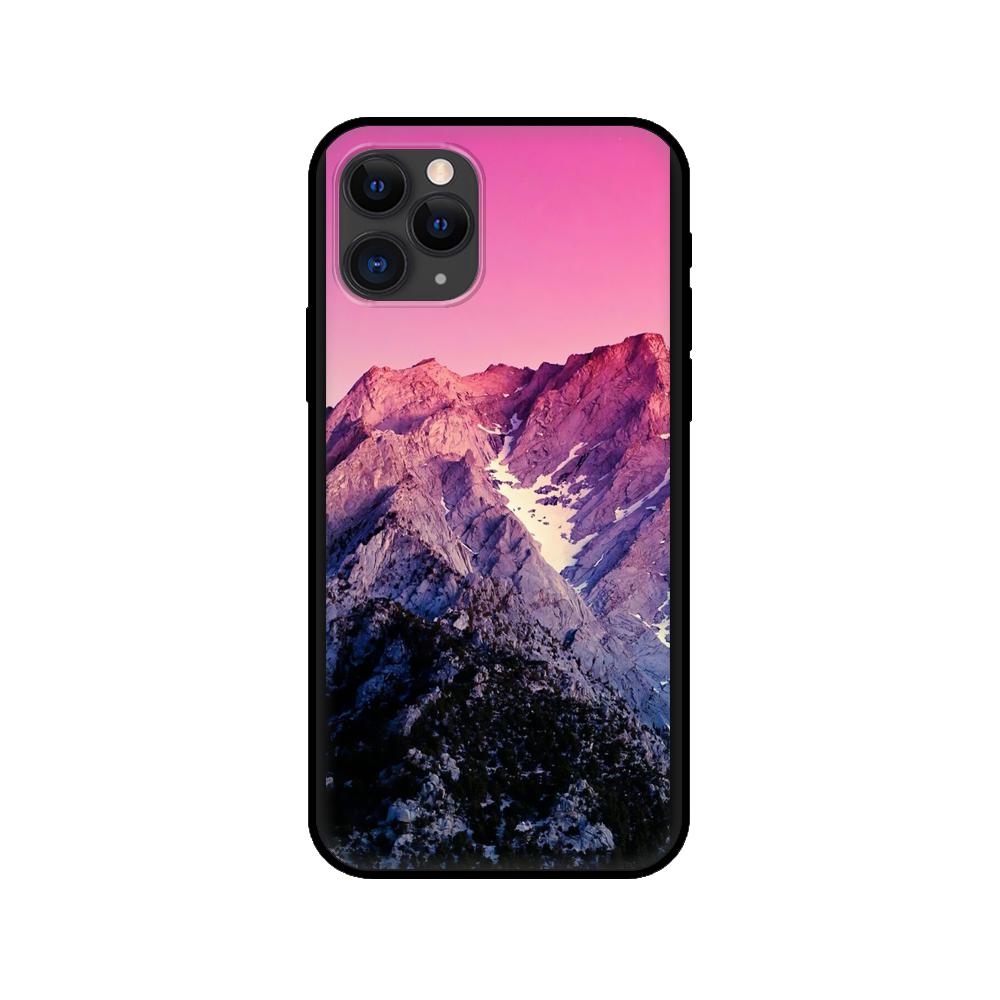 Black tpu case for iphone 5 5s se 2020 6 6s 7 8 plus x 10 XR XS 11 12 mini pro MAX back cover Winter Snow Mountain Scene