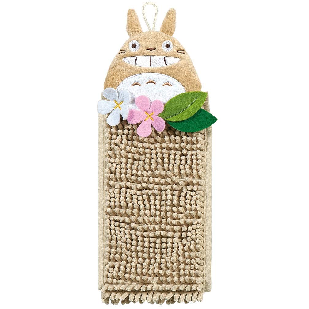 

Senko My Neighbor Totoro Flower and Totoro Hand Towels, Approx. 15 x 28 cm, Beige, Absorbent, Quick-Drying, 91198