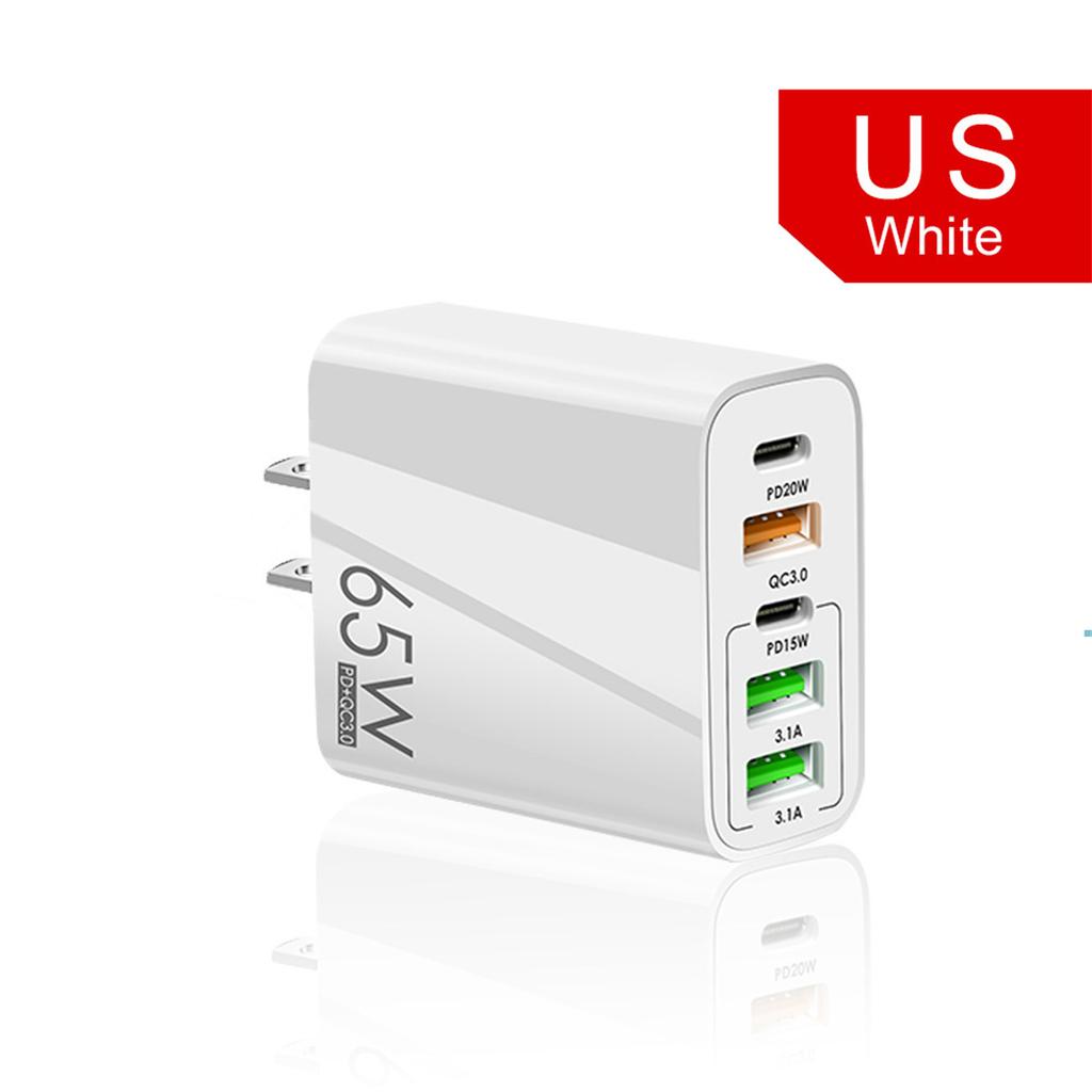 65W PD Charger 5V 7A Fast Charging 5 Port USB For iPhone 13 12 Pro iPad  Xiaomi Samsung Type C Phone Adapter EU US UK Plug