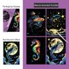 4 Pcs/Set A5 Noctilucent Diy Scratch Painting Castle Lanscape Cute Animal Night View Manual Scratch Painting Drawing
