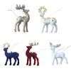 1PC Flocked Reindeer Tree Decoration Glitter Reindeer Scandinavian Christmas Ornament Holiday Decor 10x14cm