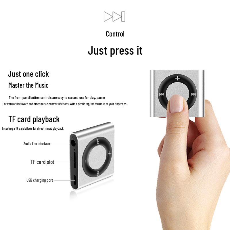 Portable Mini MP3 Player: Music & English Listening Device for School, Sports, and More