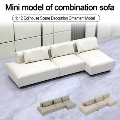 Miniature Sofa 1/20 1/25 Scale Realistic Tiny Couch Model Doll Mansion Furniture for Collectors Miniature Living Room Decor