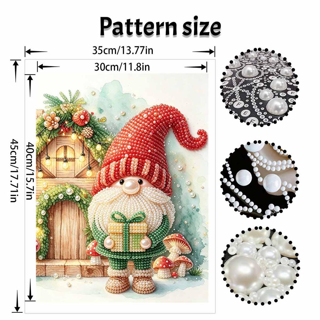 Christmas Pearl Painting Kit Handmade DIY Gnome Gift House Mushroom Home Decoration Painting