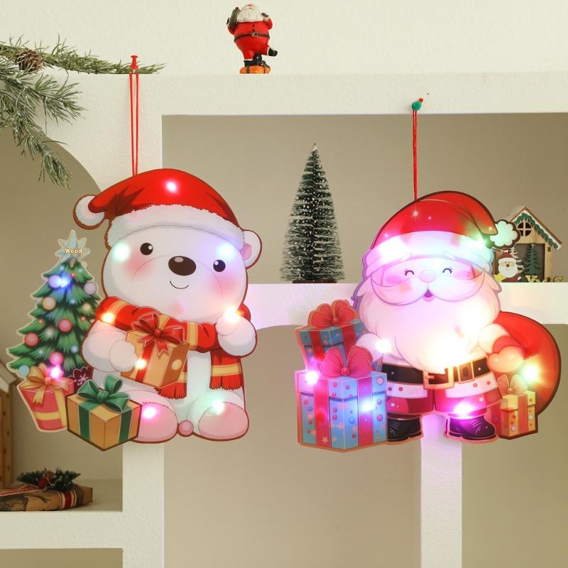 2025 Christmas Luminous Door Hanging Decorations Christmas Home Diy Decorations Scene Layout Decorations