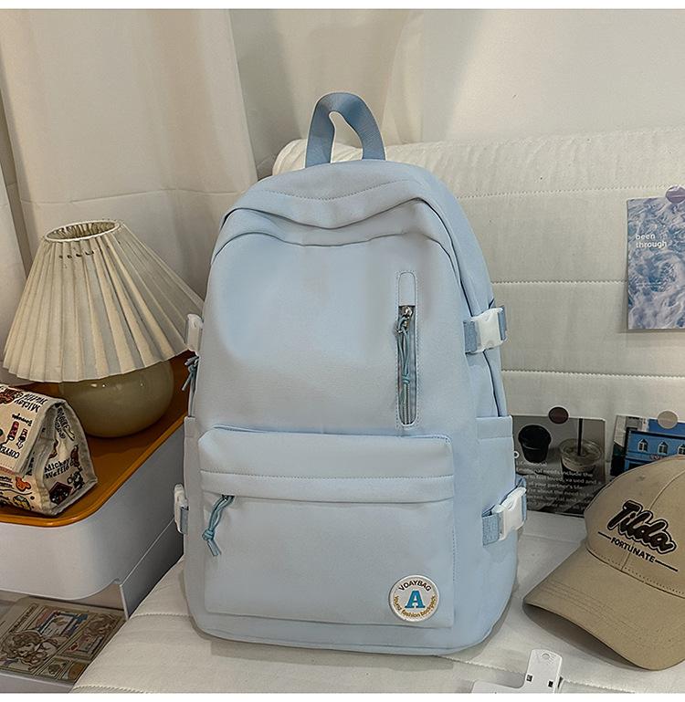 Schoolbag Mori girl bag solid color simple schoolbag junior high school college student leisure travel simple and lightweight backpack
