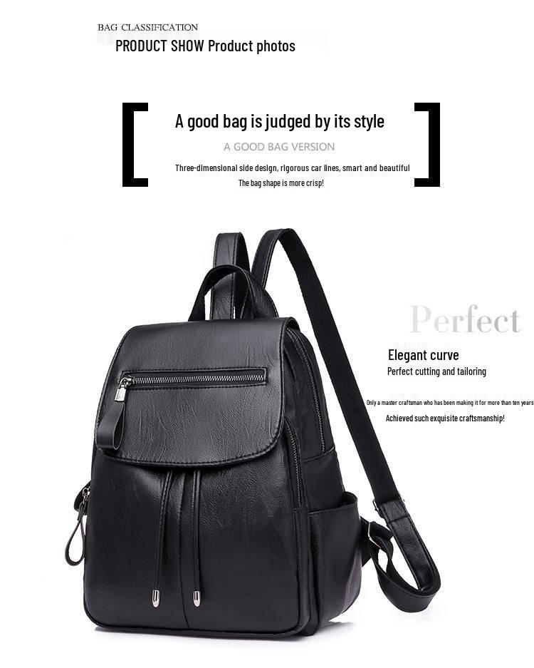 Versatile Women's PU Leather Backpack - Customizable Labels & School Bag