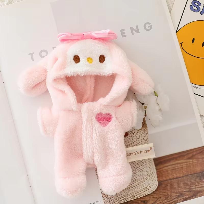 

Одежда Лабубу для мини-плюшевой куклы-идола 15-17 см, комбинезоны «Акула Мелодия», аксессуары для косплея, сидячая поза, подарок для фанатов вечеринки розовый