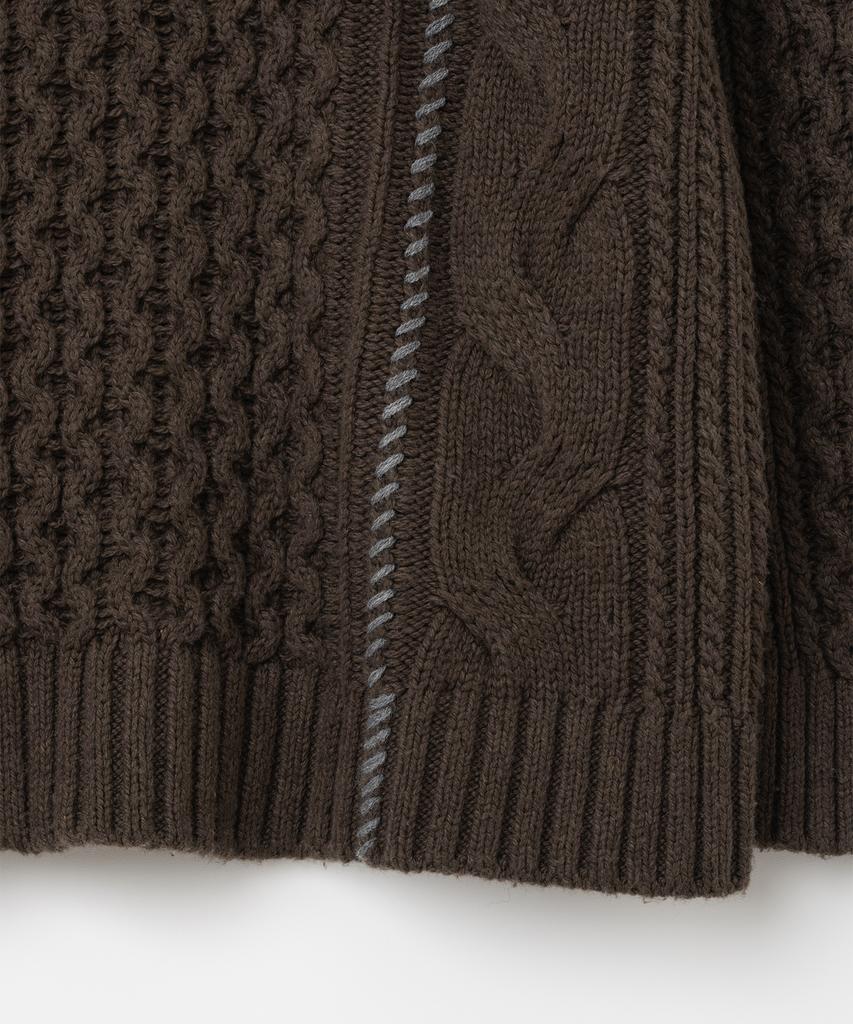 MILLO WOMEN Cable Stitch Pullover Knit [Brown]