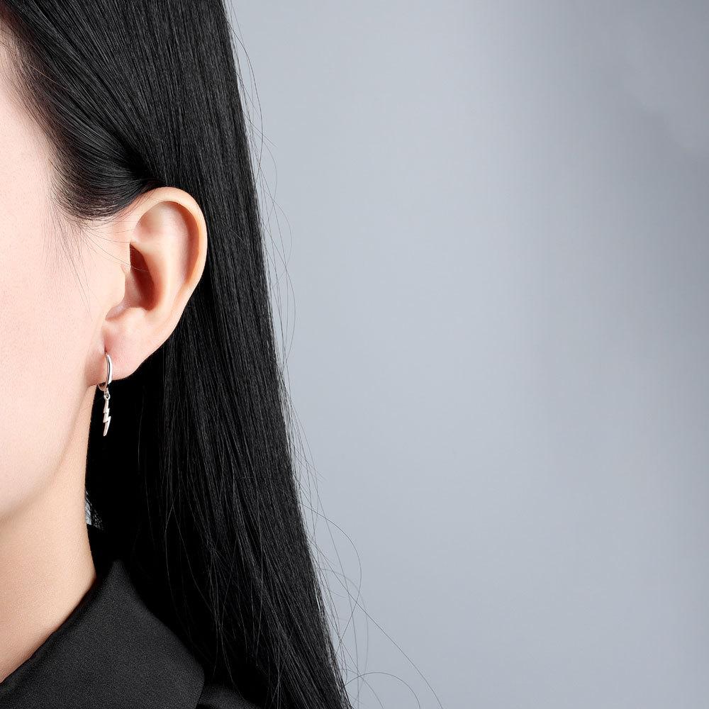 S925 Silver Diamond Stud Earrings For Women Sweet Cute Little Lightning Bolt Personality Creative Fashion Jewelry