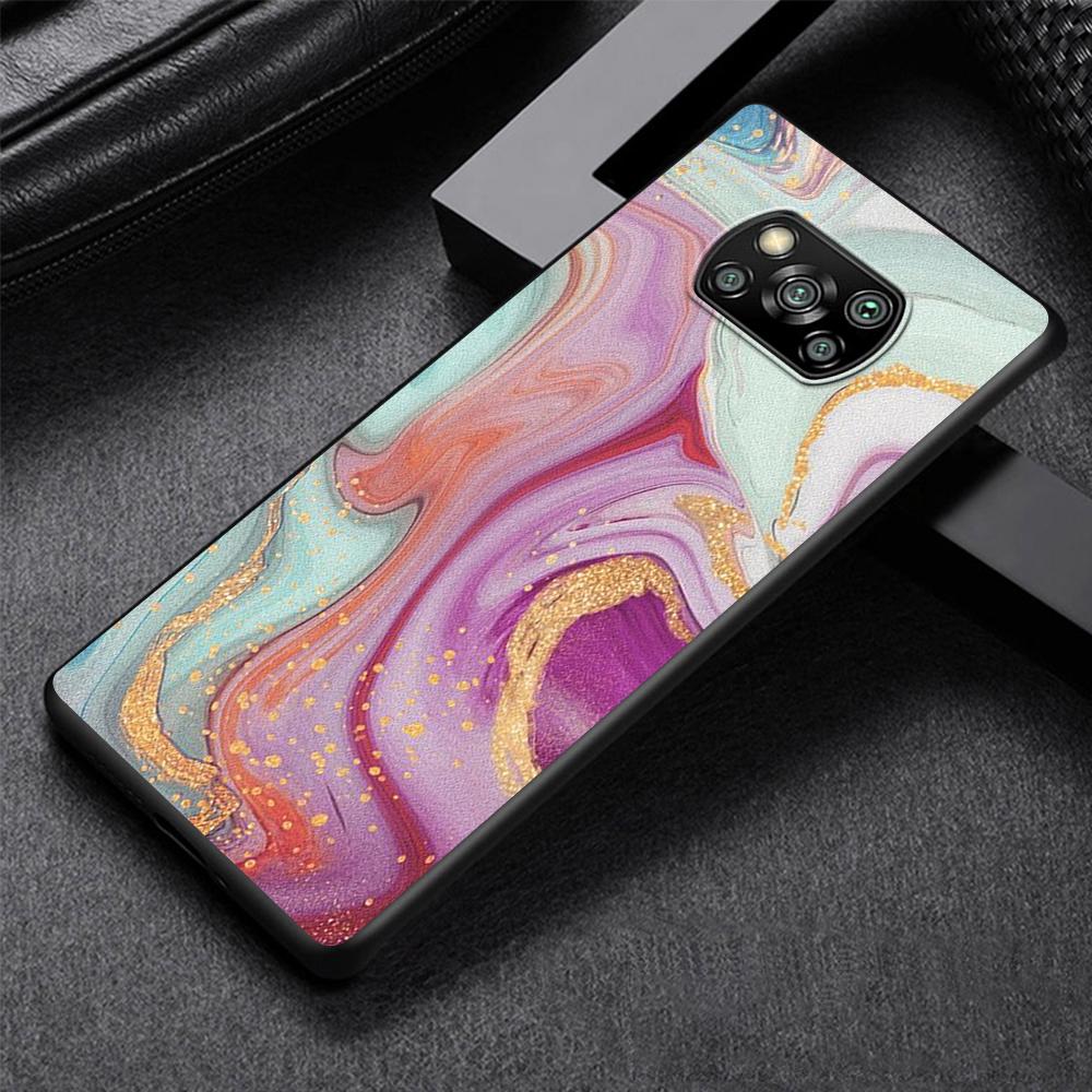 Color Luxury Marble Phone Case for Xiaomi Poco X3 NFC M3 X4 Pocophone F1 M4 Pro F3 GT Soft Silicone Black Cover Shell