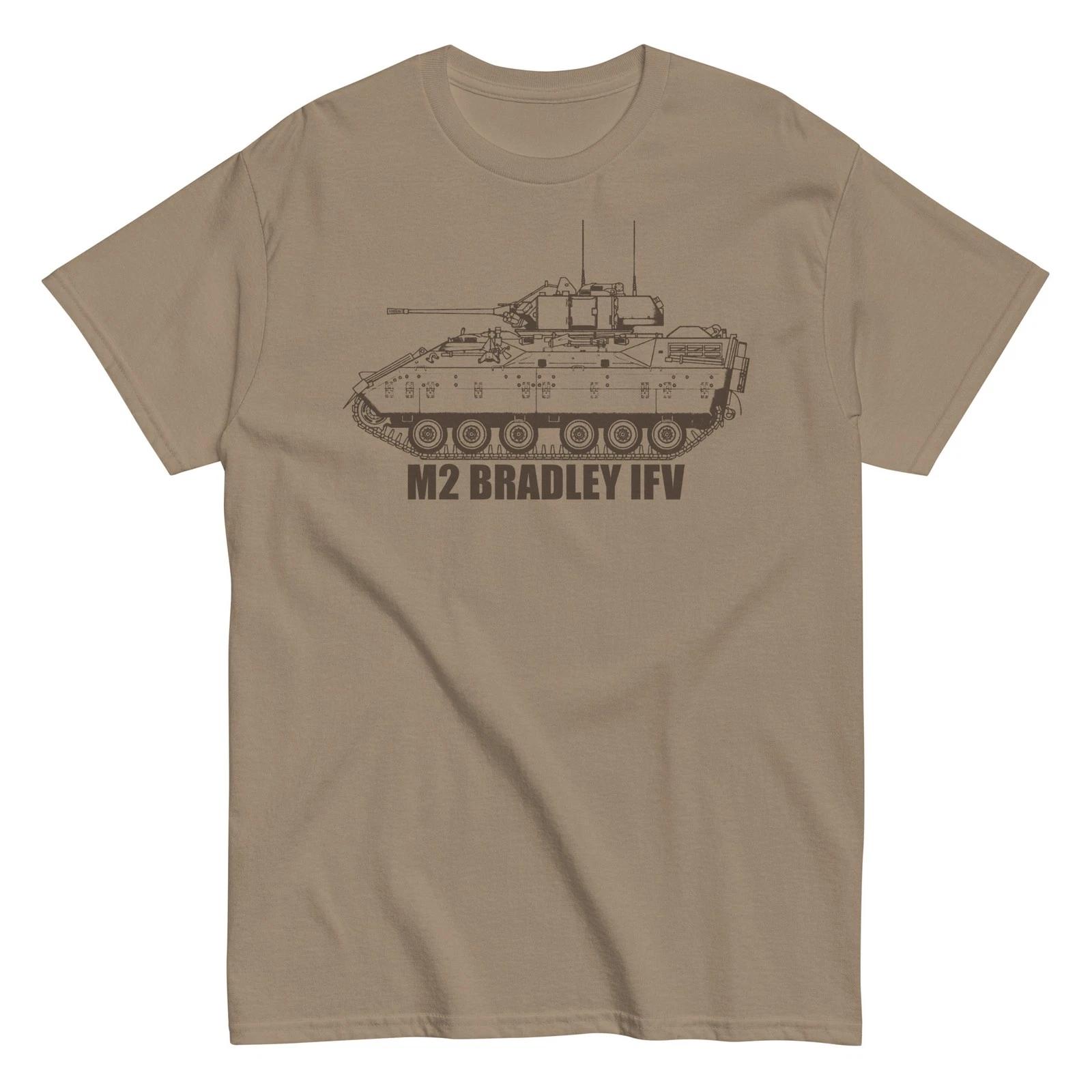 M2 Bradley Infantry Fighting Vehicle Blueprint Military Graphic T-Shirt XXXL