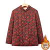 Floral Velvet-Lined Winter Cotton Jacket for Middle-Aged & Elderly