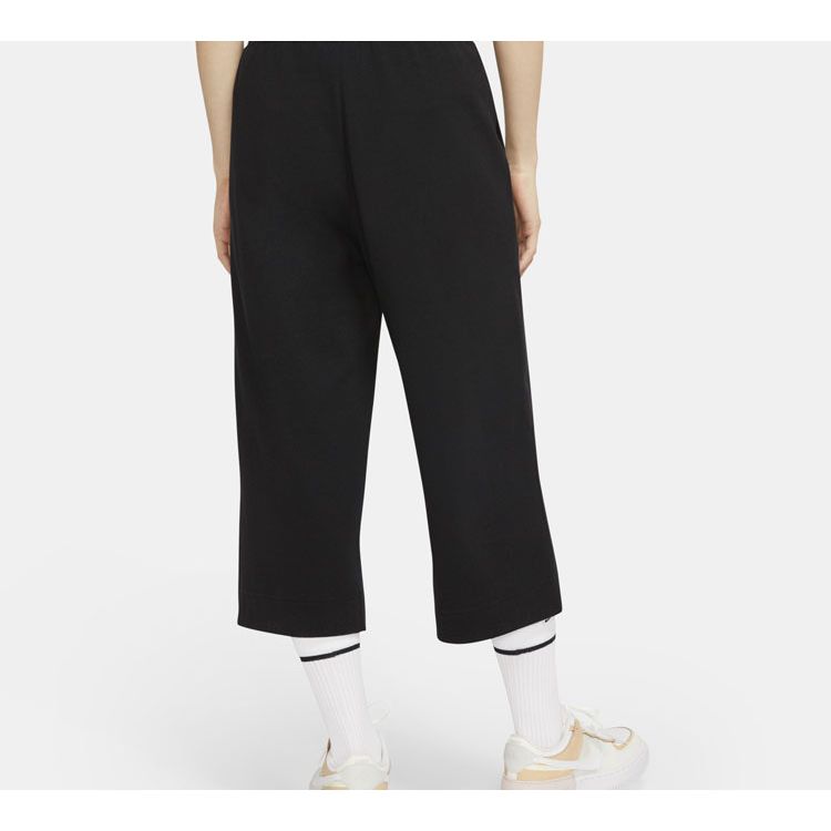 Nike Sportswear Wide Leg Design Cropped Knit Sports Pants Women Pants Black CJ3749-010