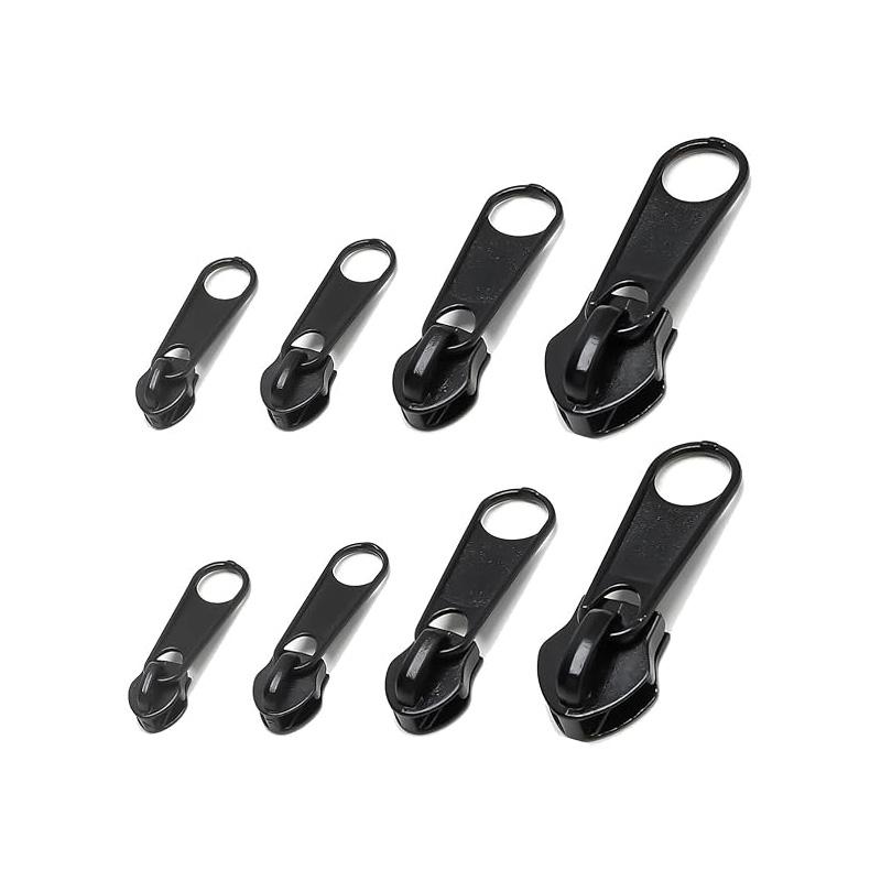 8Pcs Zipper Pull Replacement 4 Sizes Universal Instant Fix Zipper Repair Kit Detachable Zip Repair Set Zippers Tool Accessories