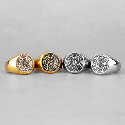 Sternbild Schutzpatron Davidstern Amulett Edelstahl Herrenringe für männlichen Freund Schmuck Kreatives Geschenk
