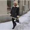 Winter Dames Kunstleer Lamsvacht Warme Jas Leren Jas
