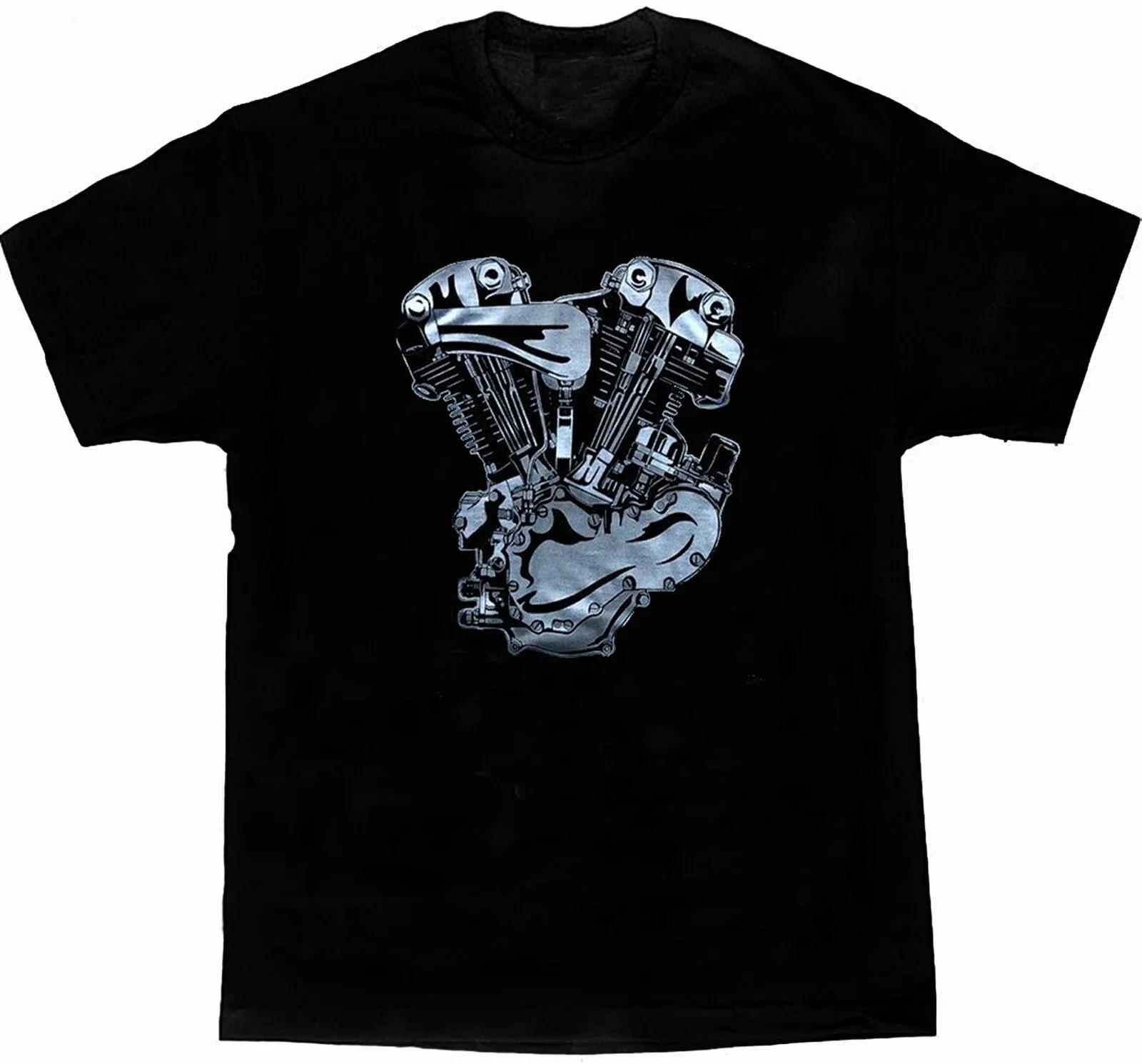 

Unique Motorcycle V-Twin Engine Graphic Printed T-Shirt 100% Cotton O-Neck Summer Short Sleeve Casual Mens T-shirt Size S-3XL S
