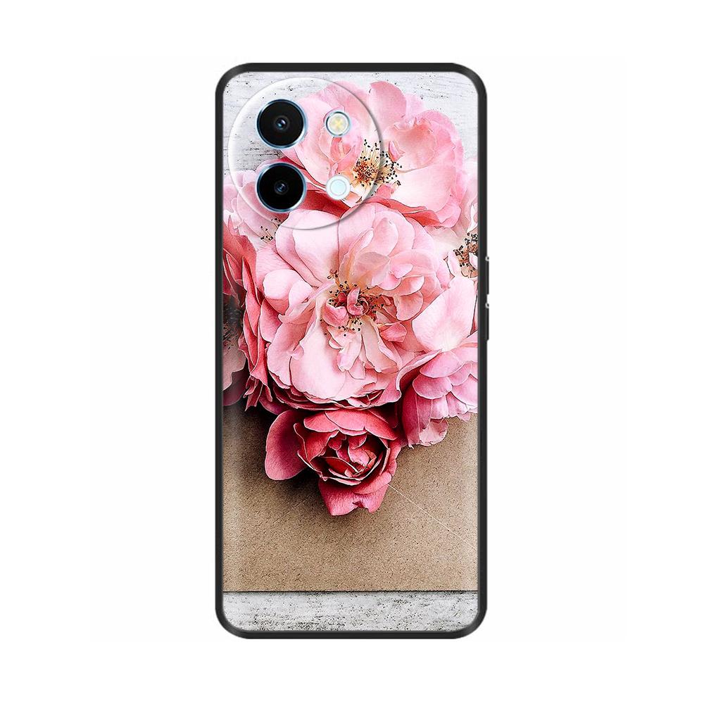 For Vivo Y38 5G Phone Case Painted Soft Black TPU Silicone Bumper For Vivo Y38 Y200i Y200t T3x Protective Back Cover Cases Capas