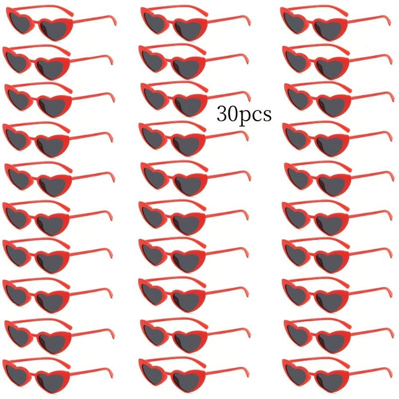 30 Pairs of Heart-shaped Party Glasses with Fun and Comfortable Design Essential for Cosplay Enthusiasts