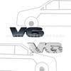 V6 Car Logo Is Suitable for Toyota Tundra TRD PRD Car Sticker SR5 V6 Modified Rear Tail Sticker Body Sticker Trunk Label