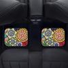 Universal Fit Auto Carpet Floor Mats Set of 4 for Women Girls Decorative Boho Floral Print Car Floor Mats Front & Rear Liners Set