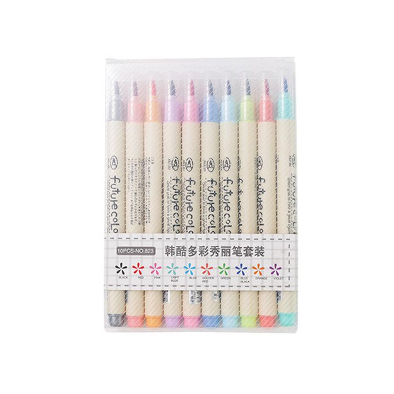 10-цветная акварельная кисть Мягкая щетина Цветная кисть Профессиональная художественная комикс-каллиграфия Цветная кисть Детская каллиграфическая кисть