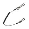 Takagi Cordon de Sécurité Outil Anti-Chute Sécurité Spirale Enroulée Mousqueton 0,5 kg - Prévention, Prévention, Mesure, Sangle, Cordon, Cordon, Fil, Extensible, Crochet, Noir,