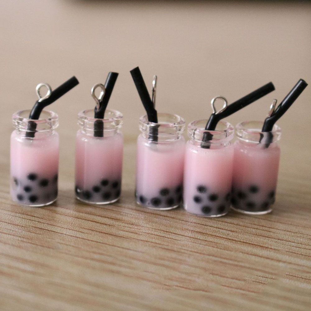 Accessories Resin Necklace Bottle Pearl Milk Tea Earrings Charms DIY Making Pendant Jewelry Making