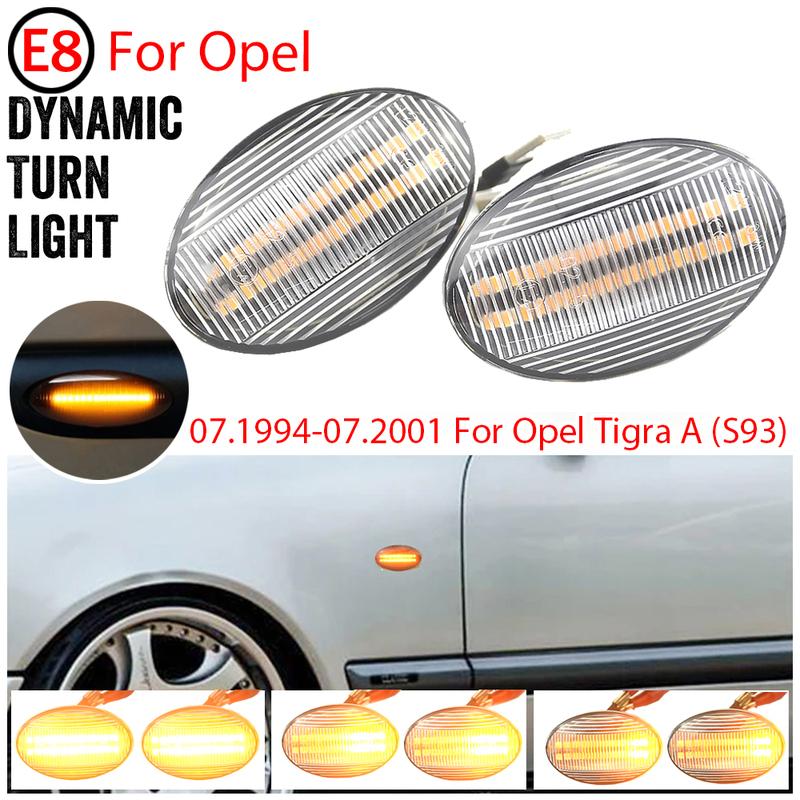 Dynamic Car Light LED Flashing Turn Signal Side Marker Lamp 09.2000-12.2009 For Opel Corsa C (X01)