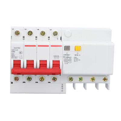 Disjuntor Miniatura 4P+N Interruptor de Proteção contra Fuga de Baixa Tensão AC 400V 63A DZ47sLE C63
