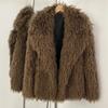 Manteau en fourrure écologique pour femme en hiver à manches longues veste chaude dame de bureau chic vêtement d'extérieur