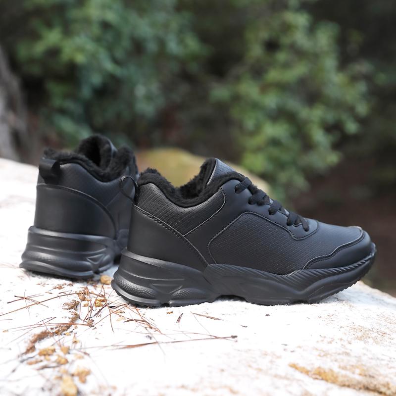 Women's Autumn and Winter Padded Solid Color Casual Sneakers Round Head Shallow Mouth Low-top Shoes