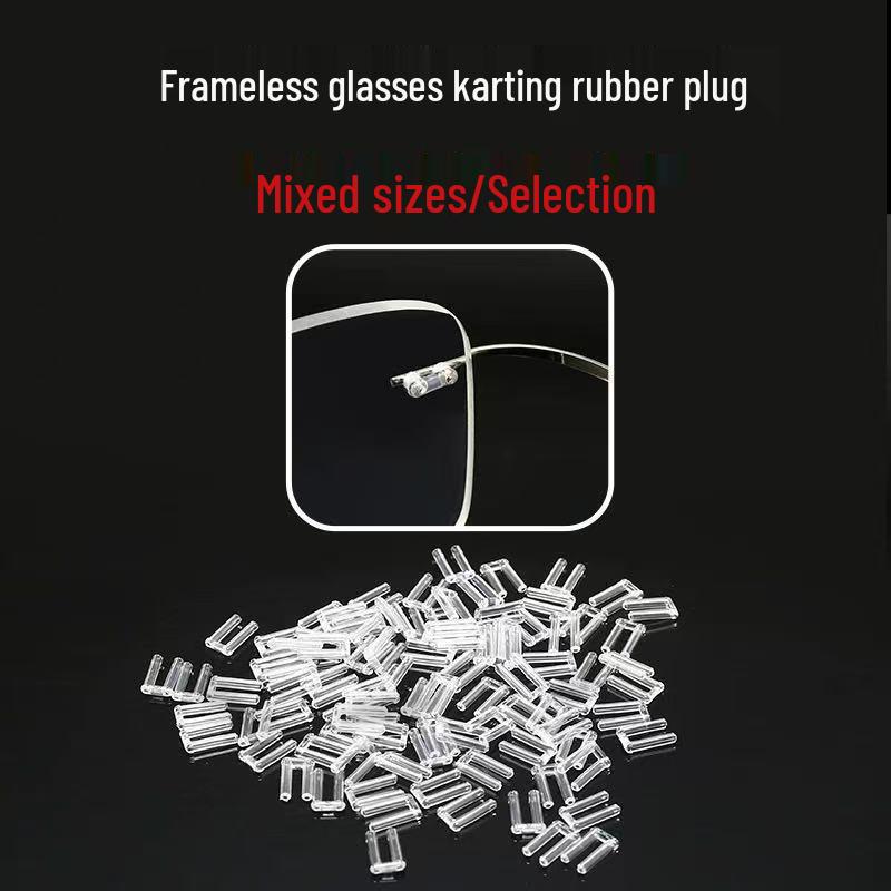 Резиновая пробка с двойным отверстием для очков без оправы - Замена пряжки для крепления шарнира Frameless Hinge Card 1.4