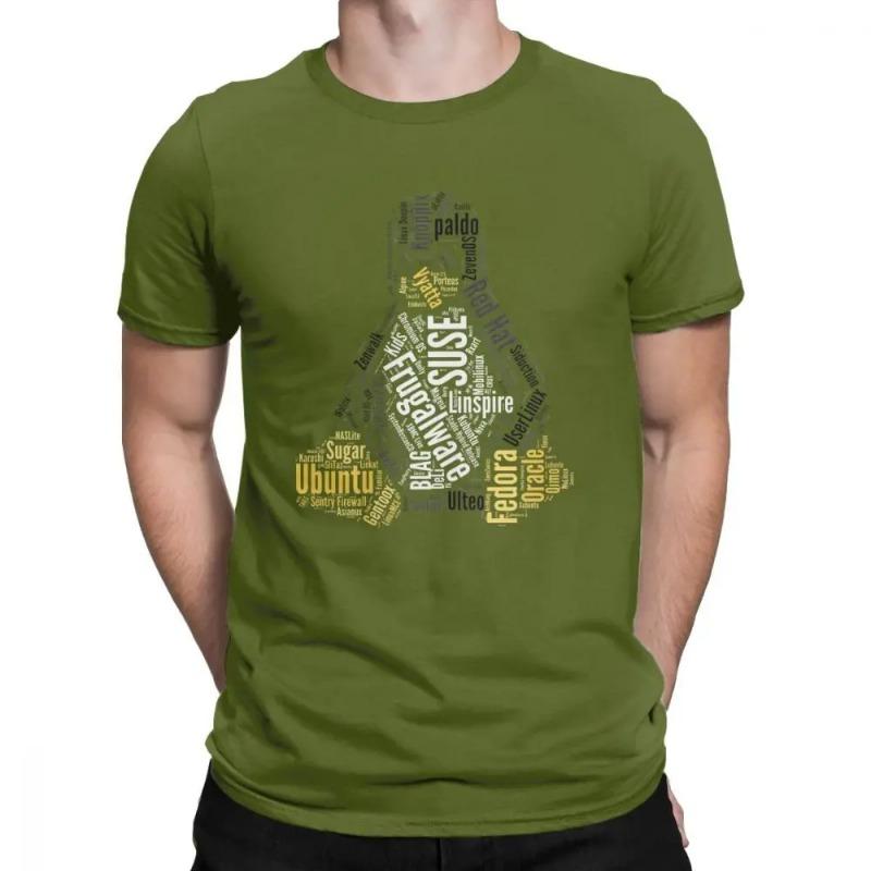 Novelty Tux Linux Distro Distribution Ubuntu T-Shirts Men Harajuku Cotton T Shirt  Tee Shirt Printing Sweatshirt